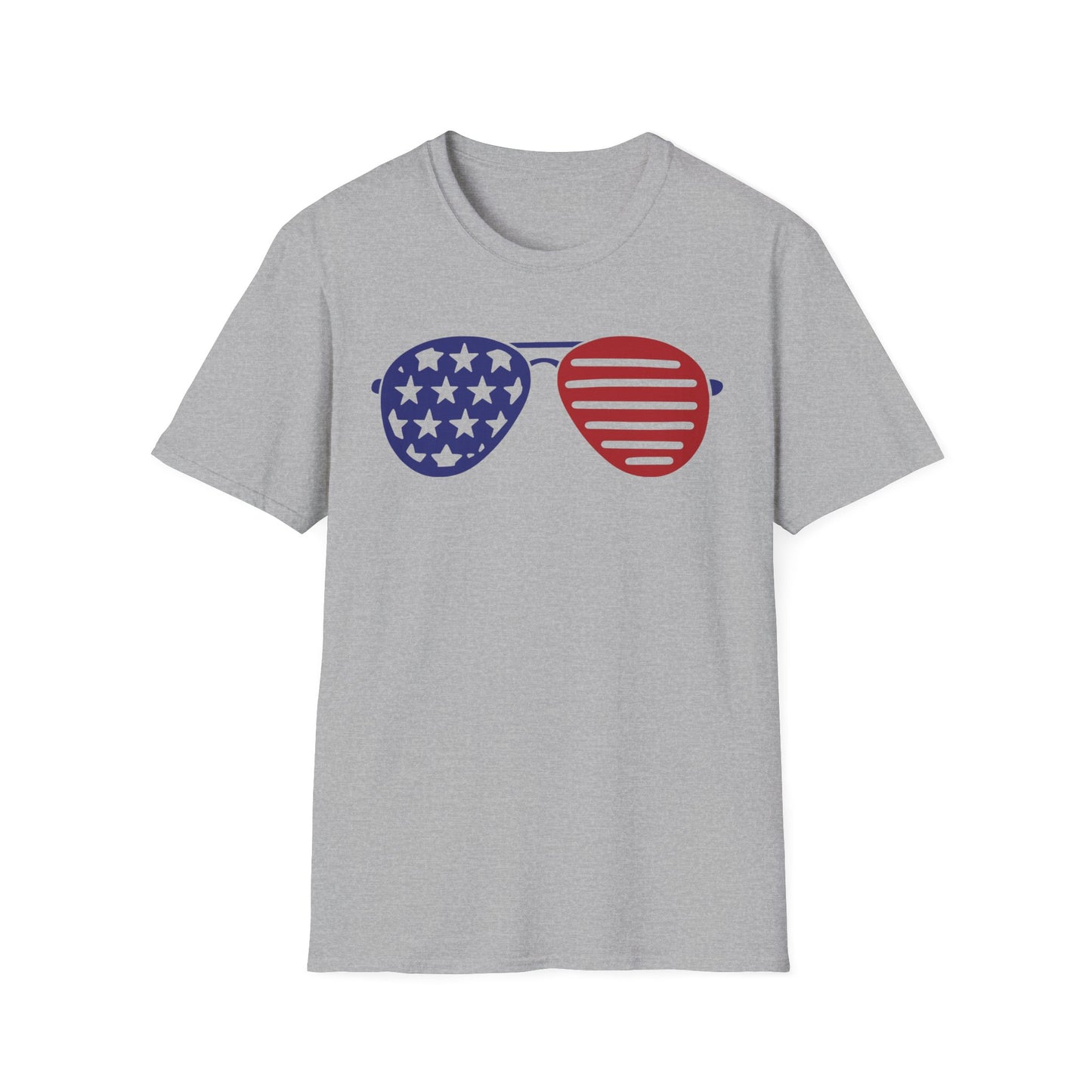 Sunglasses - American Flag - 4th of July - Independence Day - Unisex Softstyle T-Shirt