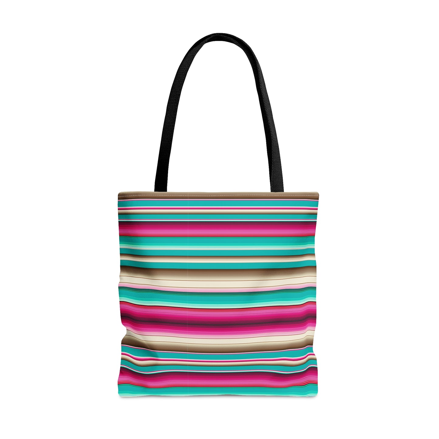 Multicolor Pink and Aqua Striped 36 - Practical, high-quality Tote Bag - Striped