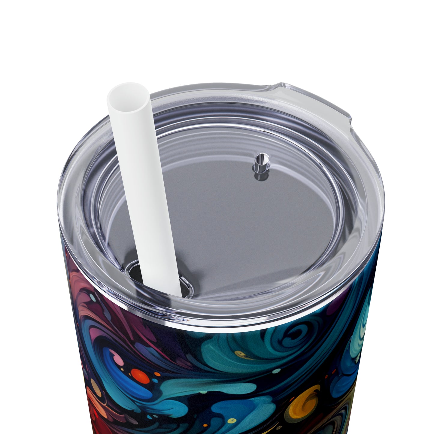 Rainbow Paisley 1.7 - Skinny Tumbler with Straw, 20oz - Stainless Steel