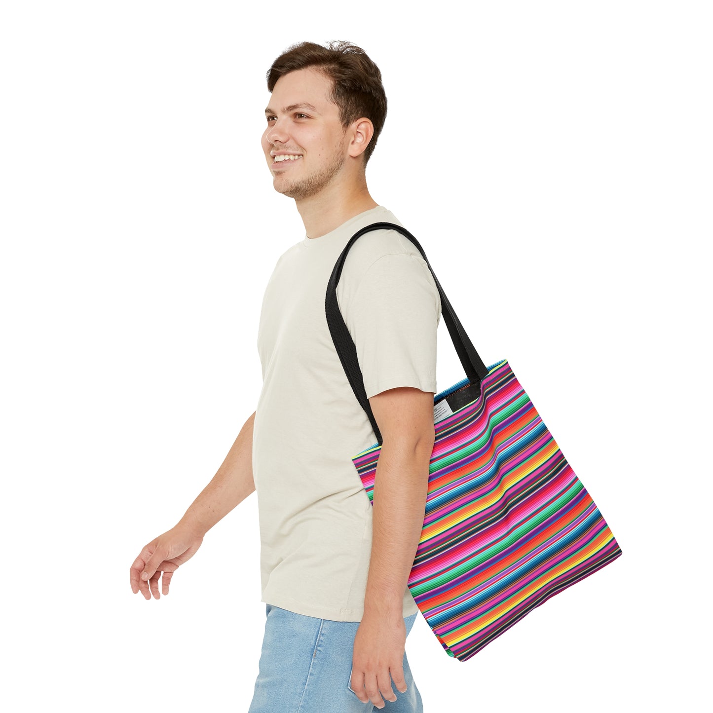 Multicolor Striped 7 - Practical, high-quality Tote Bag