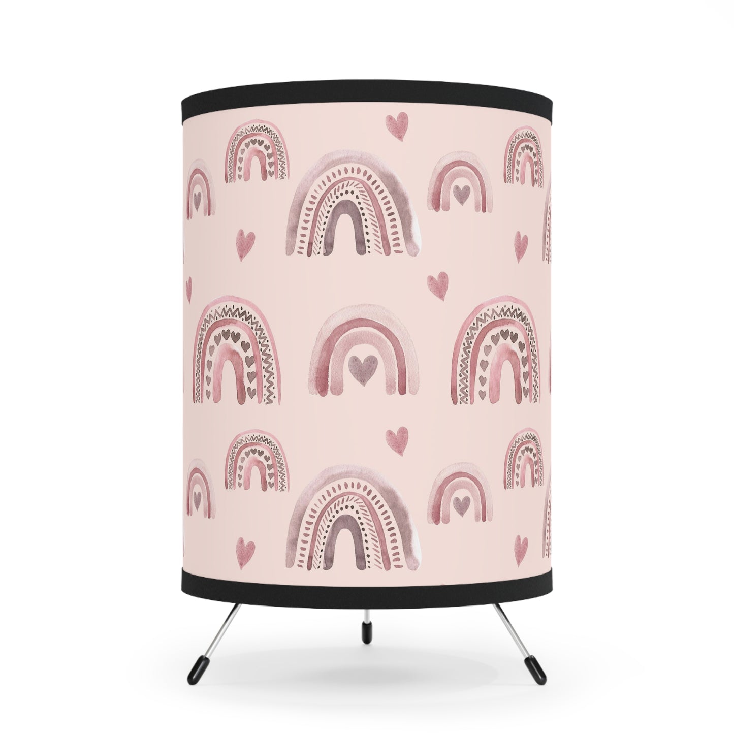Pink Boho Rainbow Pattern 2 - Tripod Lamp with High-Res Printed Shade, US\CA plug