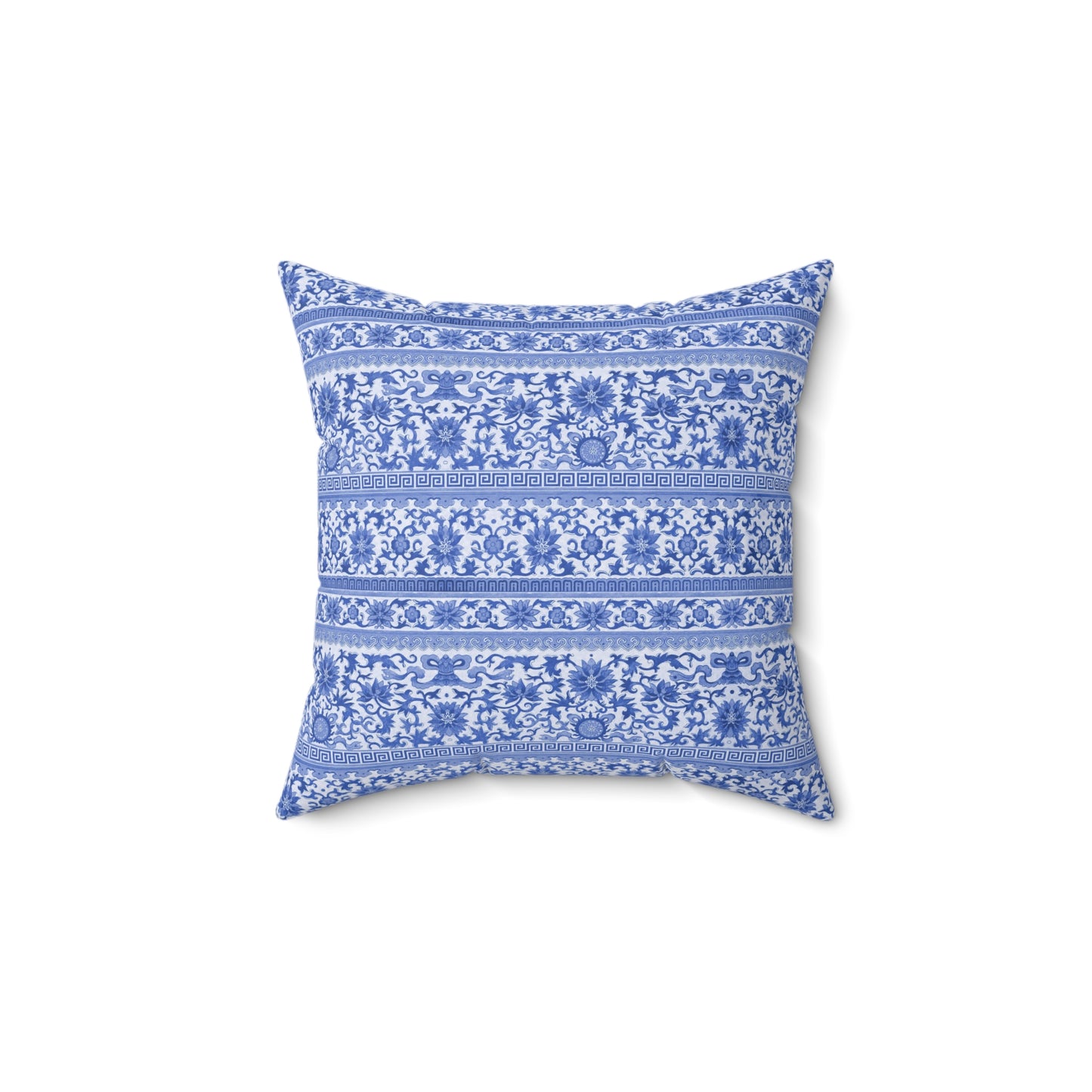 Blue Boho Pattern 30 - Faux Suede Square Pillow