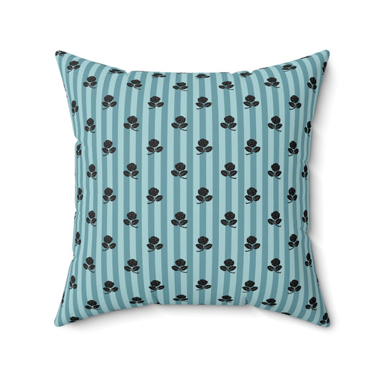 Teal Paris Pattern 15 - Faux Suede Square Pillow