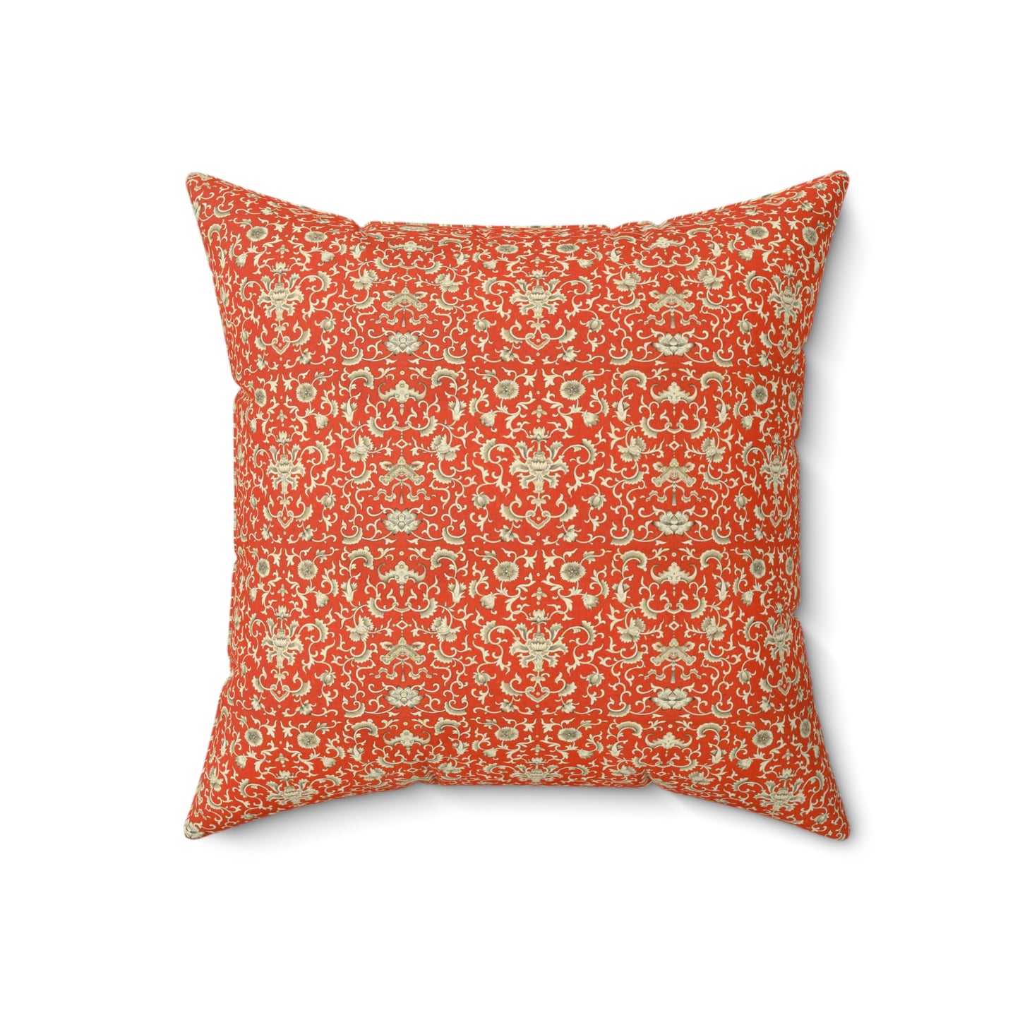 Orange Boho Pattern 15 - Faux Suede Square Pillow