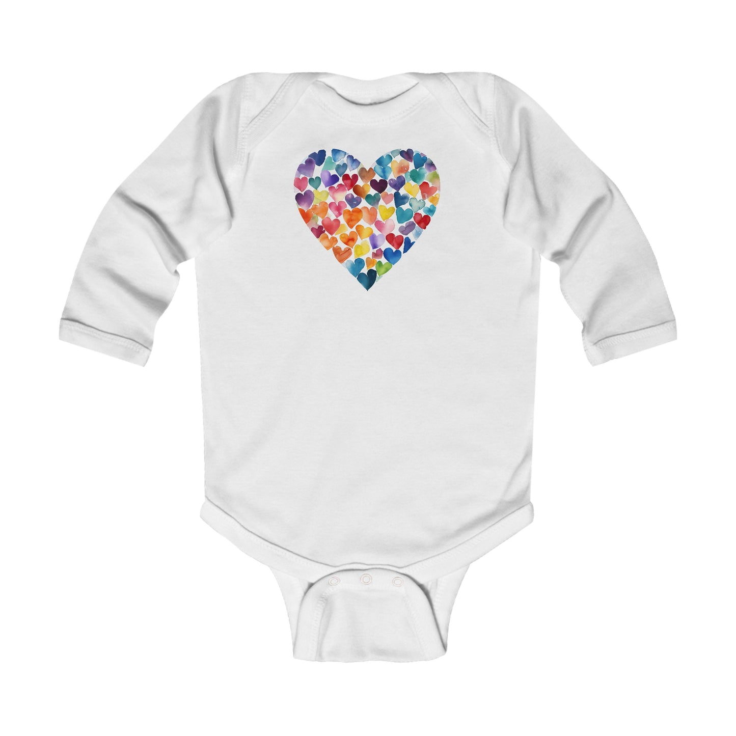 Heart of Hearts - Watercolor 4 - Infant Long Sleeve Bodysuit