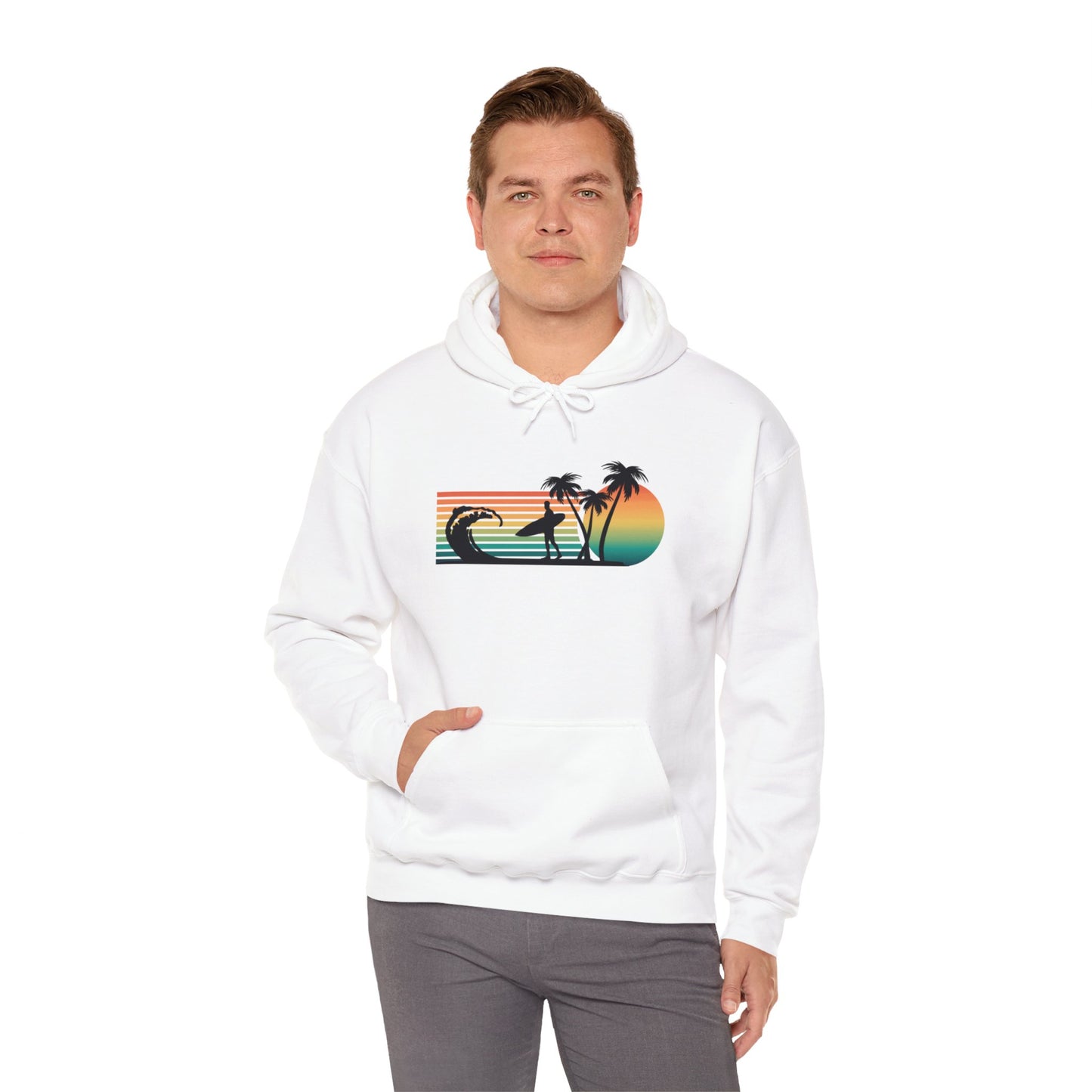 Unisex Heavy Blend Hooded Sweatshirt - Surfer Silhouette