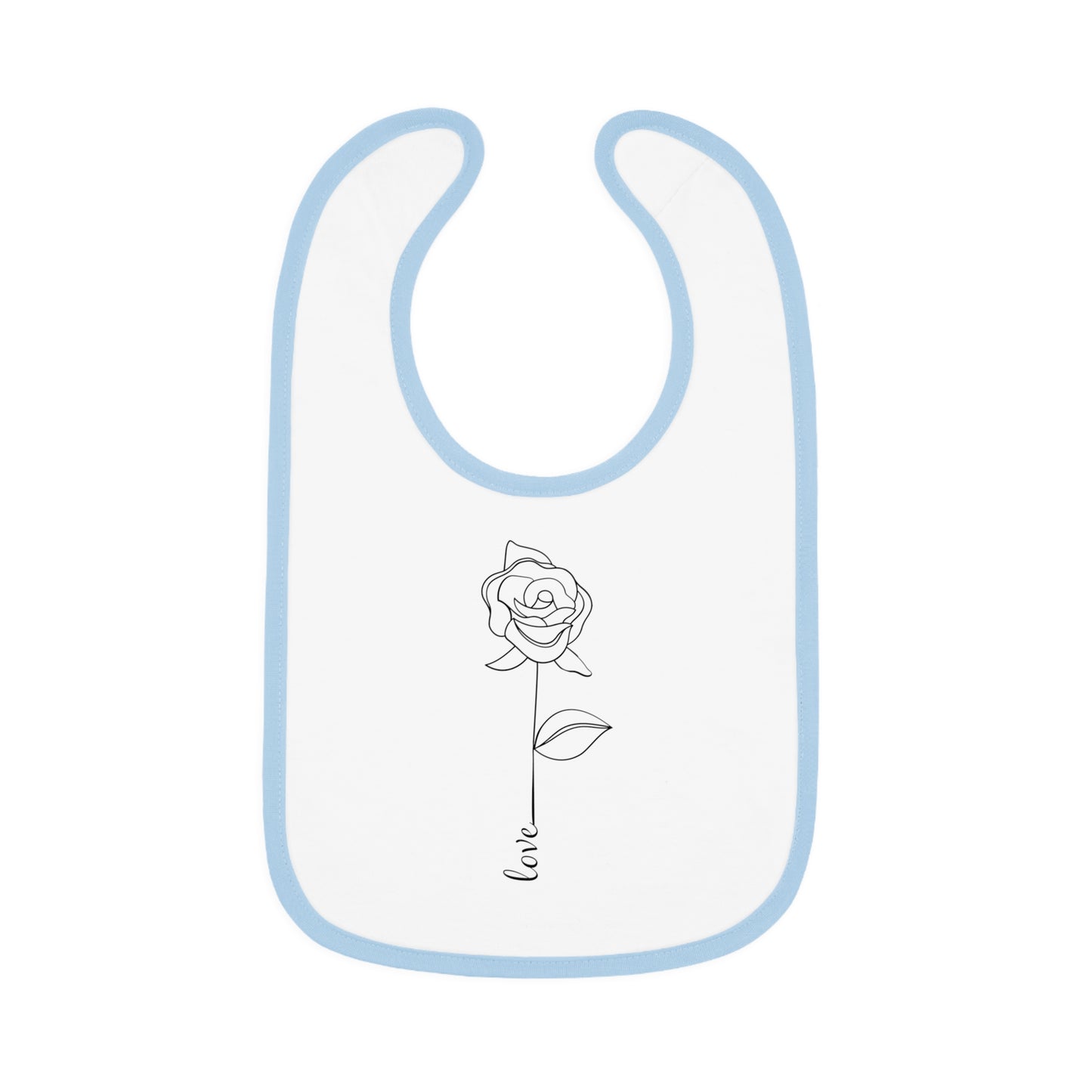Love Rose - Baby Contrast Trim Jersey Bib