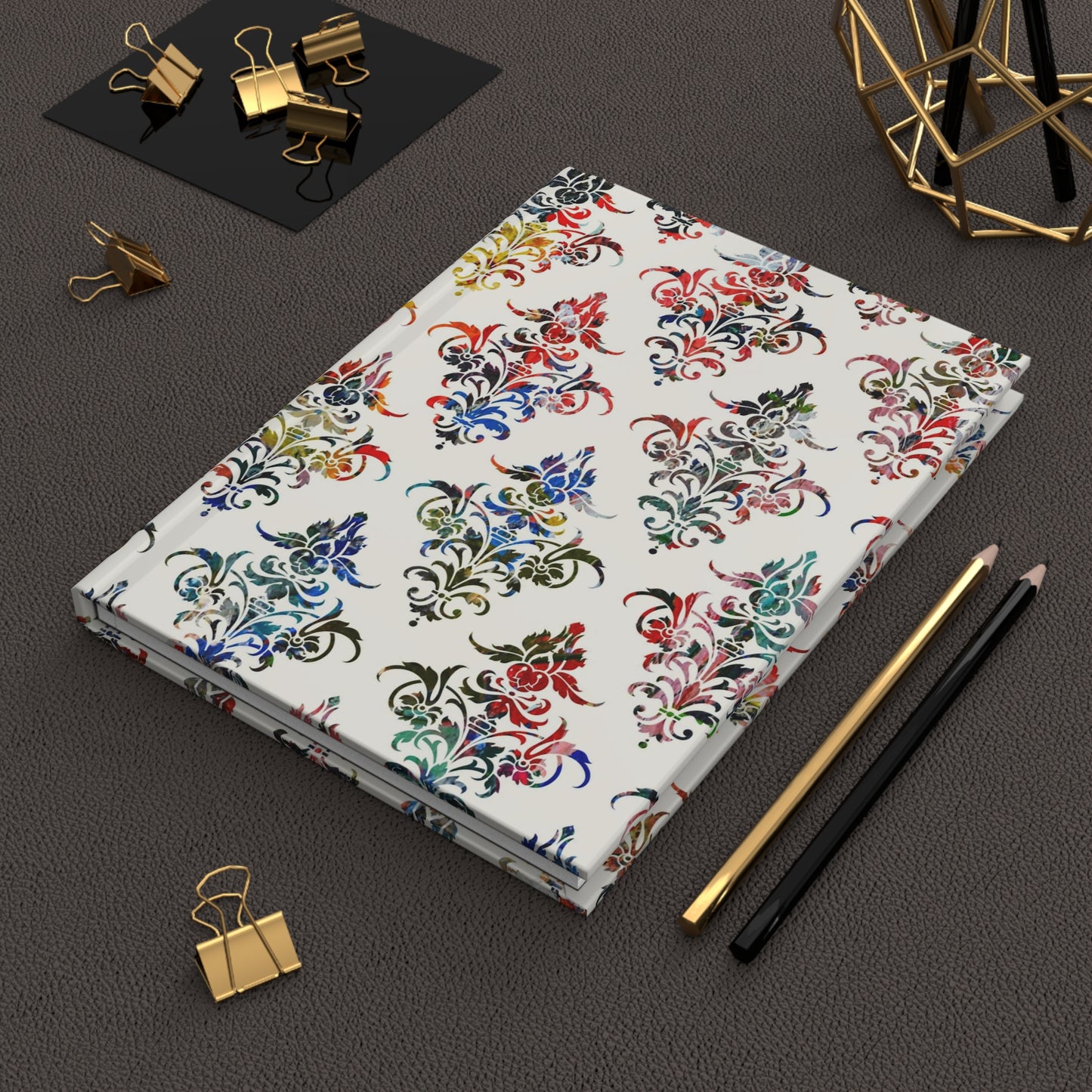 Multicolor Damask 7 - Hardcover Lined Journal Matte