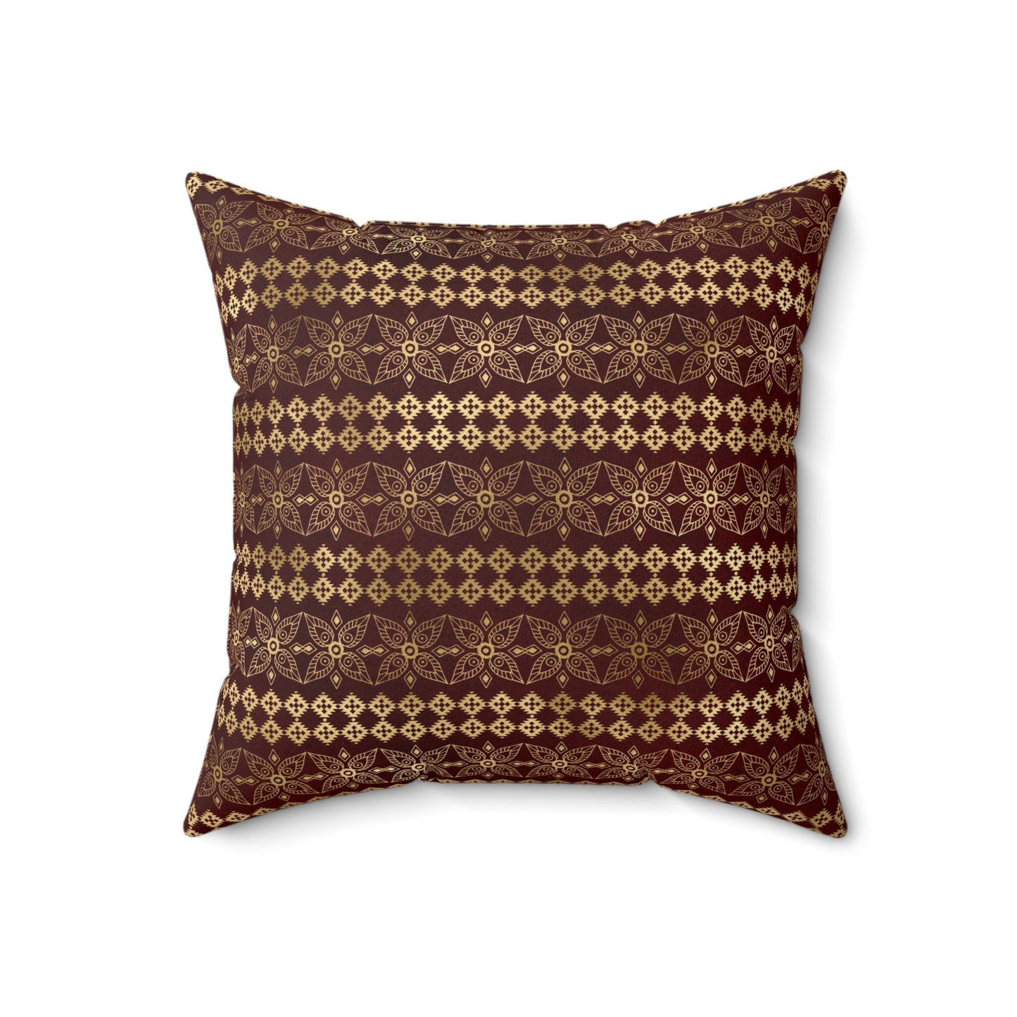 Scarlett and Gold Boho Pattern 5 - Faux Suede Square Pillow