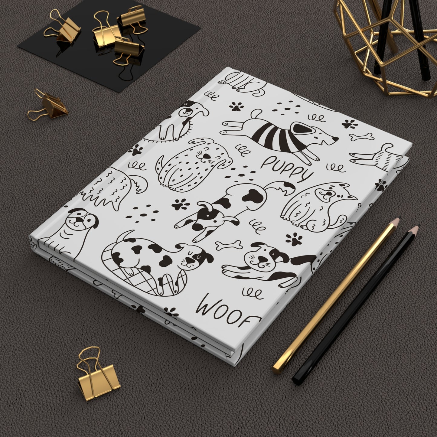 Beautiful Everyday Journaling - Black and White Doodles - Dogs - Hardcover Journal Matte