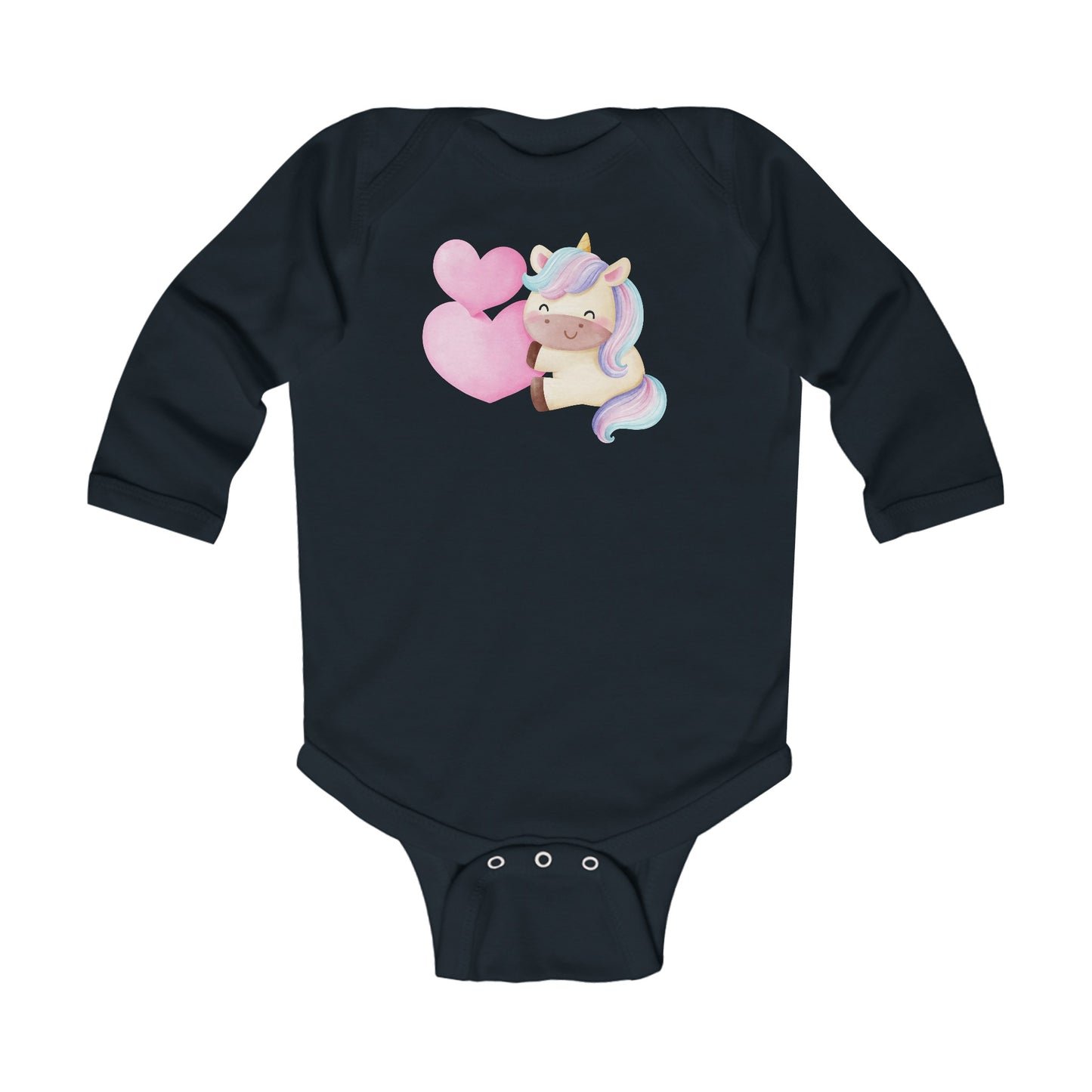 Cutest Unicorn - Two Hearts - Infant Long Sleeve Bodysuit