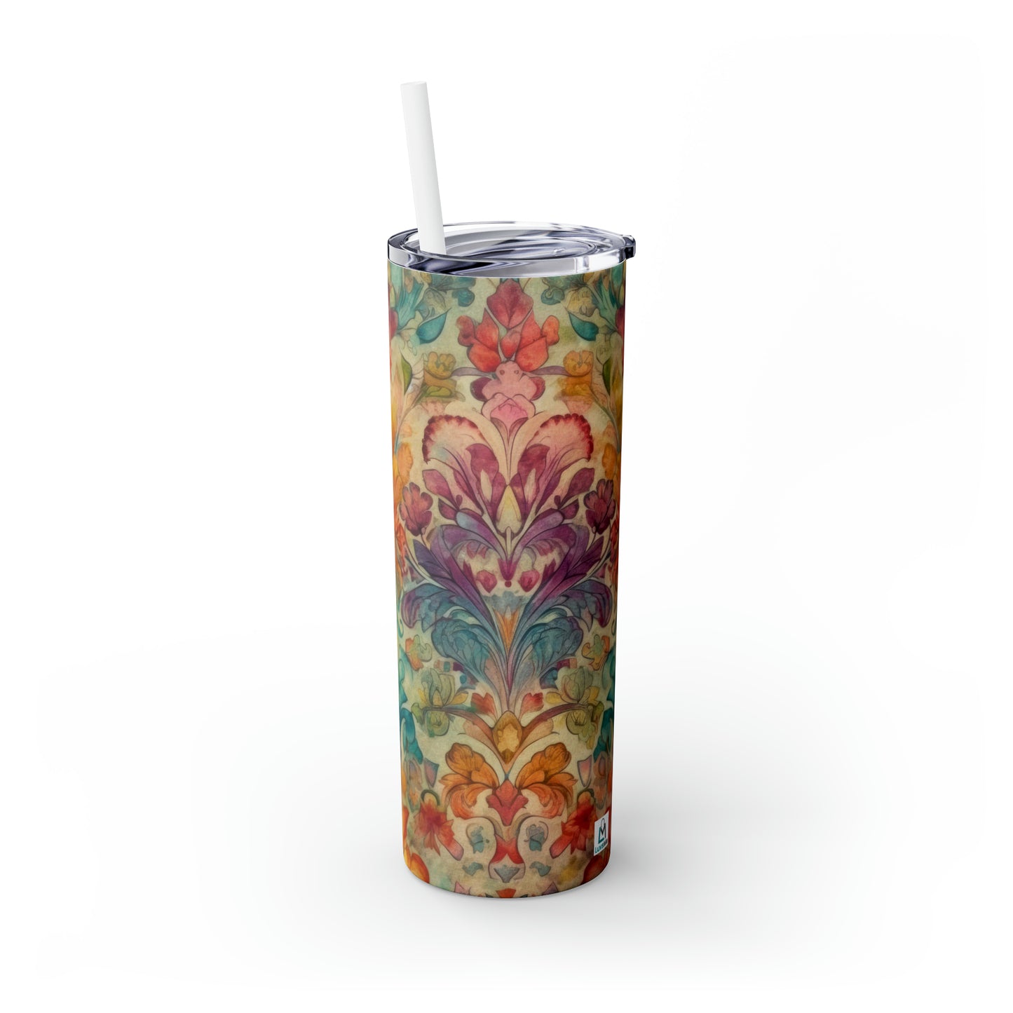 Tapestry Designs 1.1 - Multicolor - Skinny Tumbler with Straw, 20oz - Stainless Steel