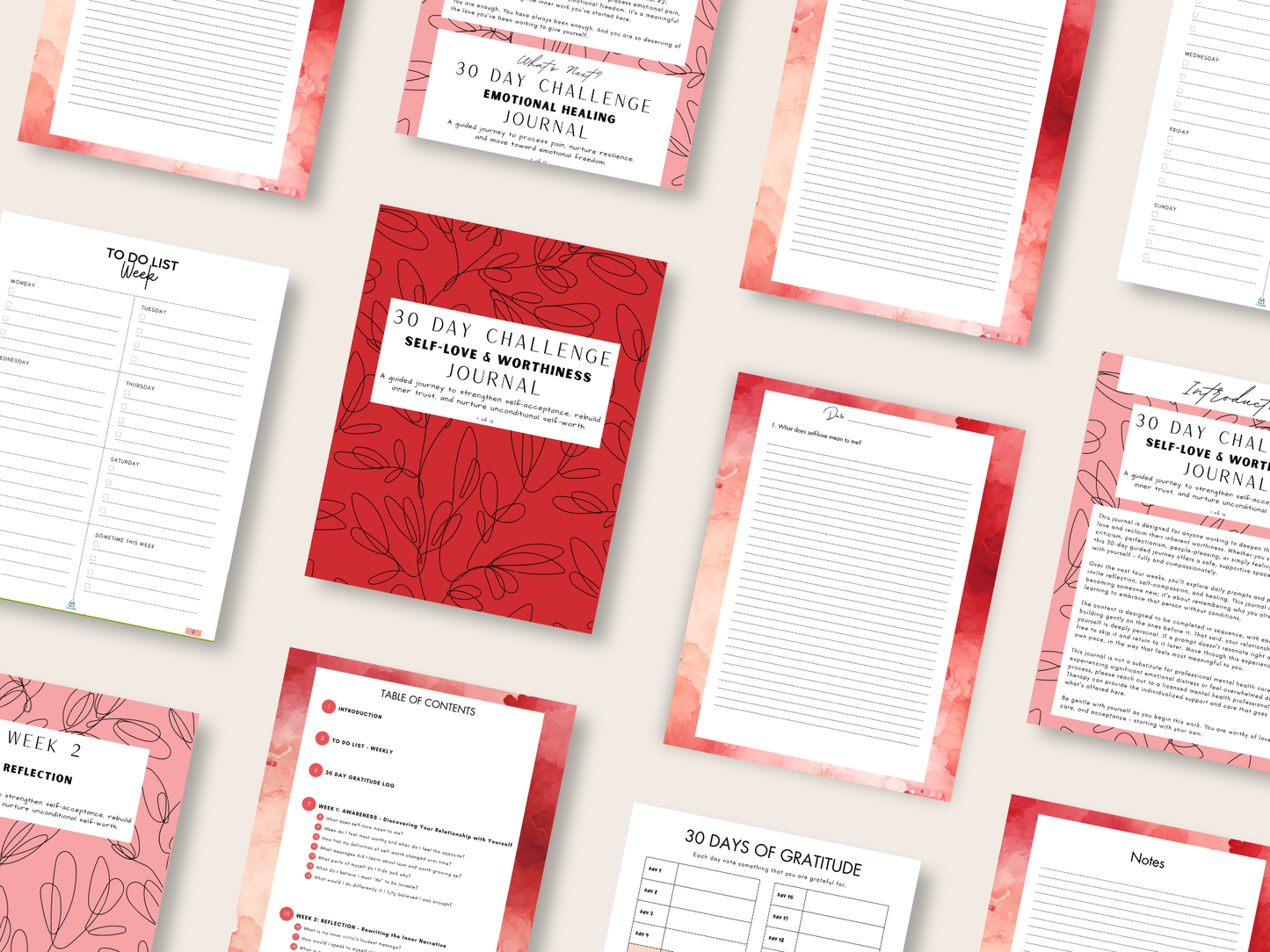 30 Day Challenge - Super Bundle - Complete Hardcover Set - 12 Journals + 12 Digital Downloads