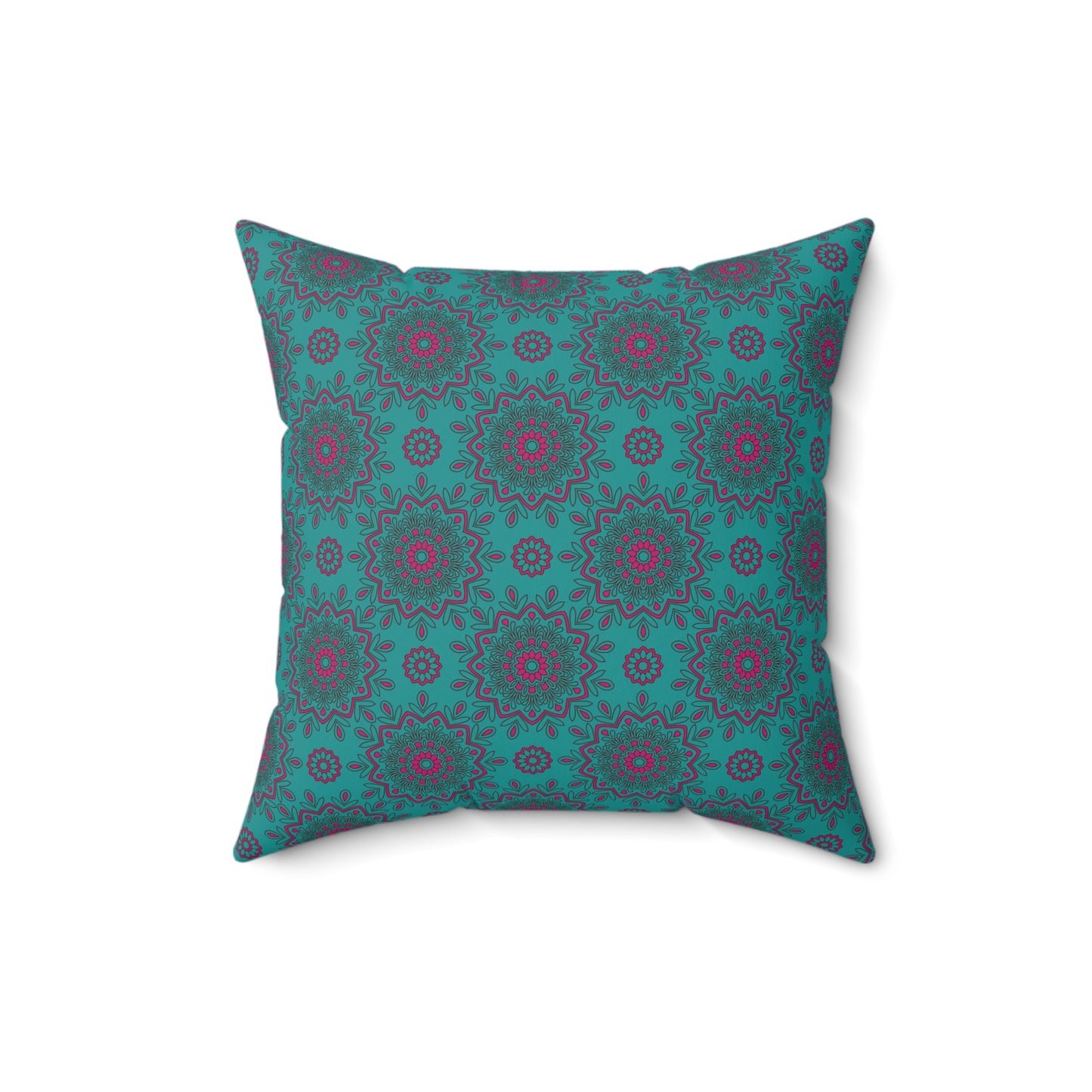Boho Mandala Pattern 13 - Faux Suede Square Pillow