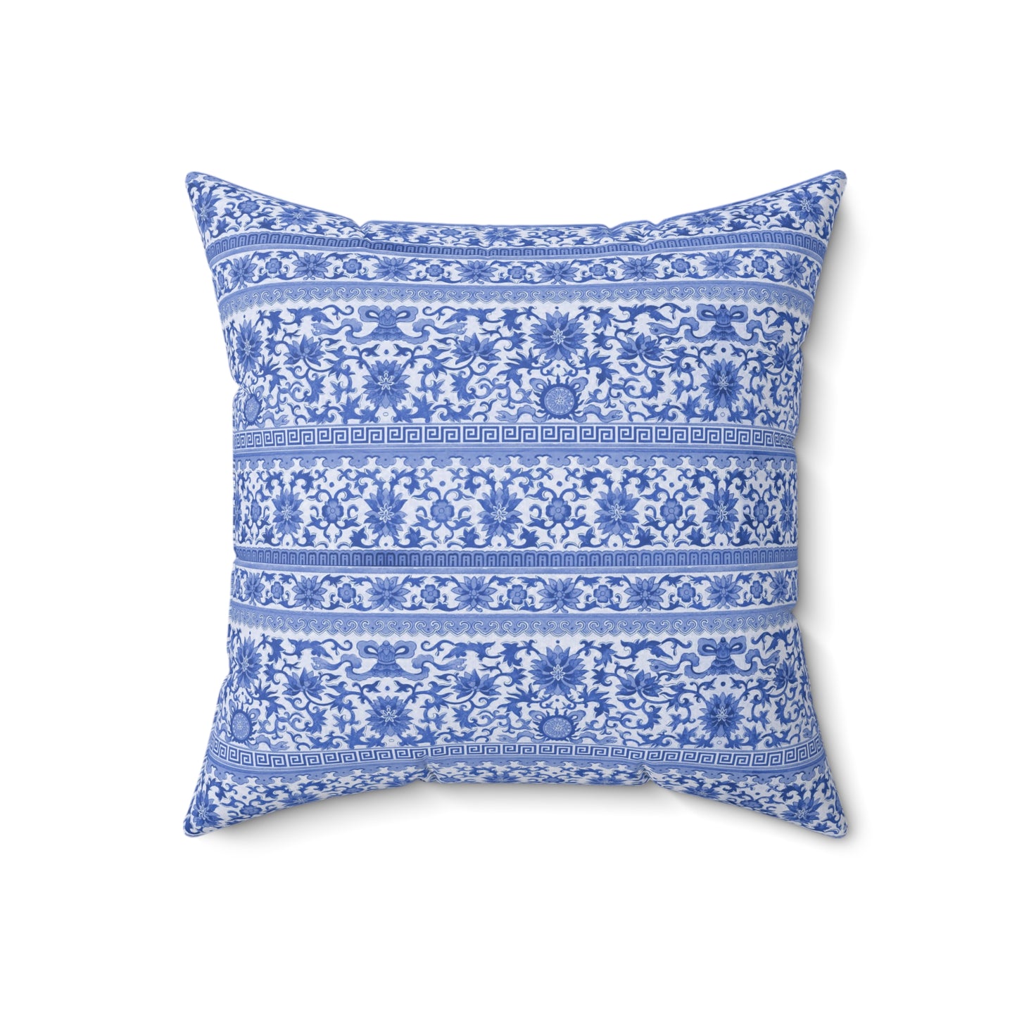 Blue Boho Pattern 30 - Faux Suede Square Pillow