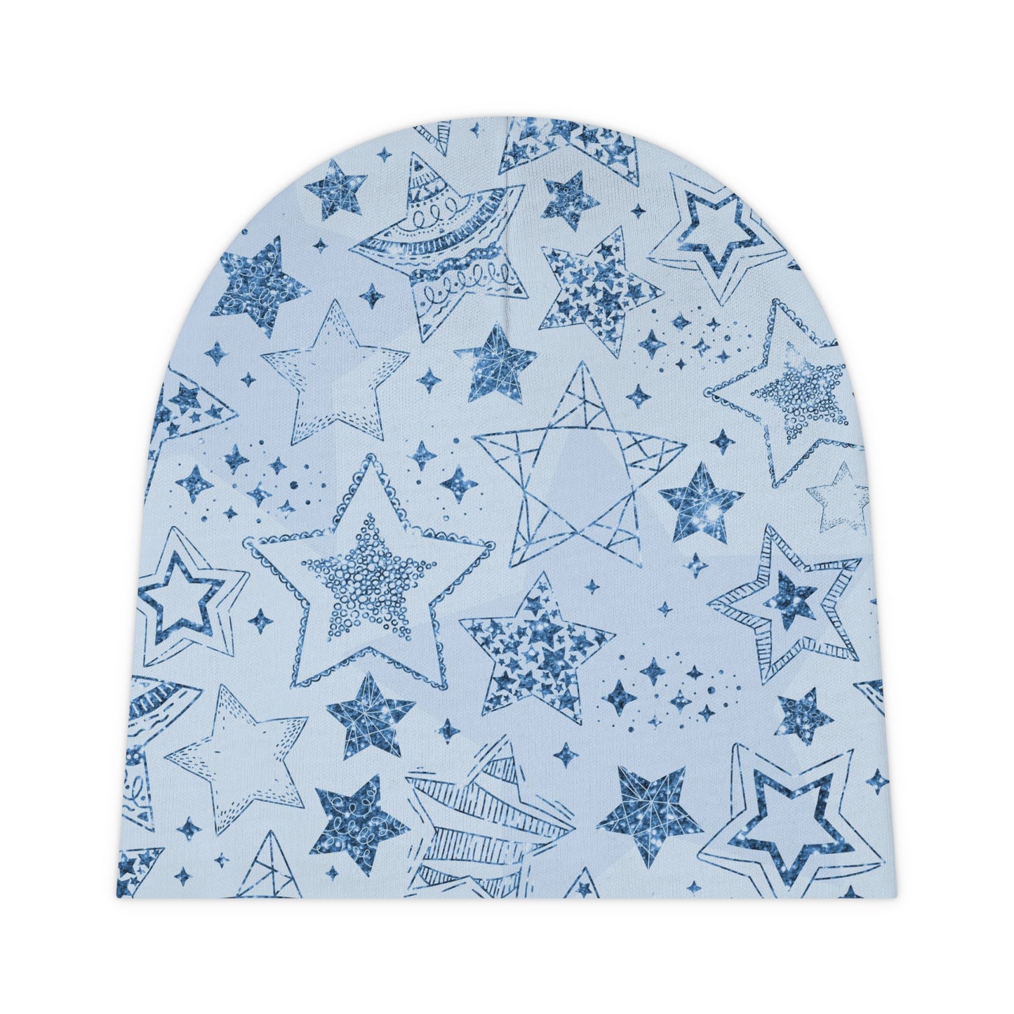 Blue with Blue Stars - Super Cute - Baby Beanie
