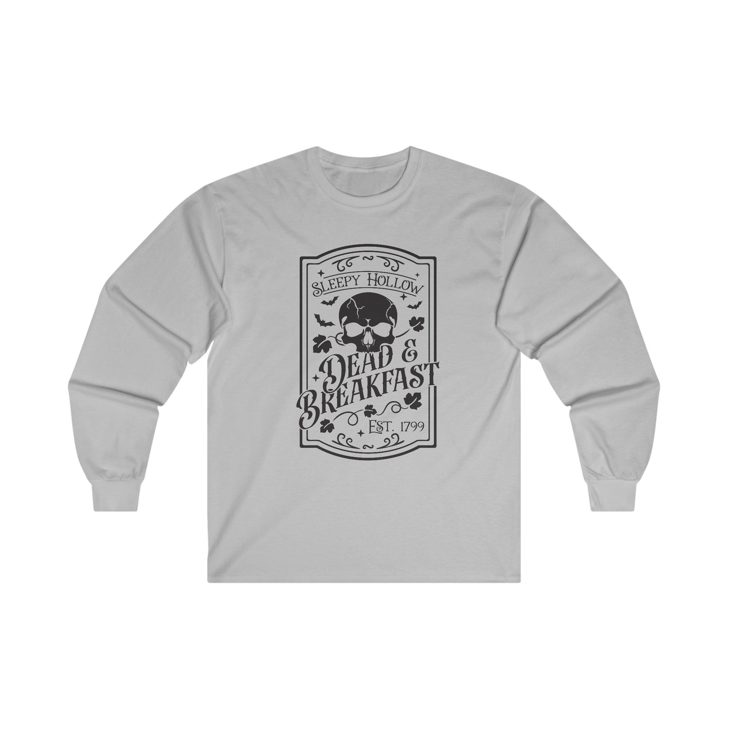 Halloween - Sleepy Hollow Dead & Breakfast Est 1799 - Skull - Trick or Treat - Vintage - Ultra Cotton Long Sleeve Tee