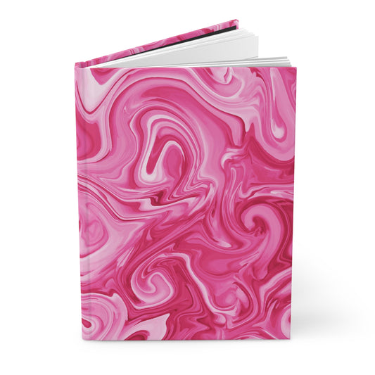 Bright Pink Marble - Hardcover Lined Journal Matte