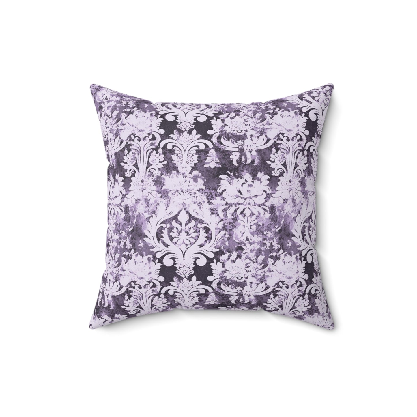 Vintage Purple Damask 55 - Beautiful, Shabby Chic, Boho, Fun - Faux Suede Square Pillow