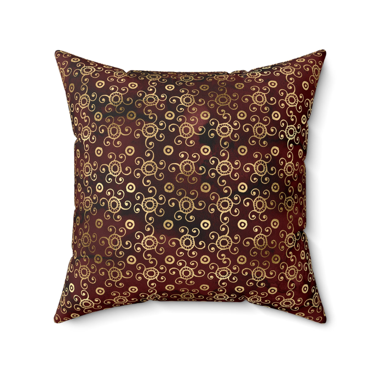 Scarlett and Gold Boho Pattern 1 - Faux Suede Square Pillow
