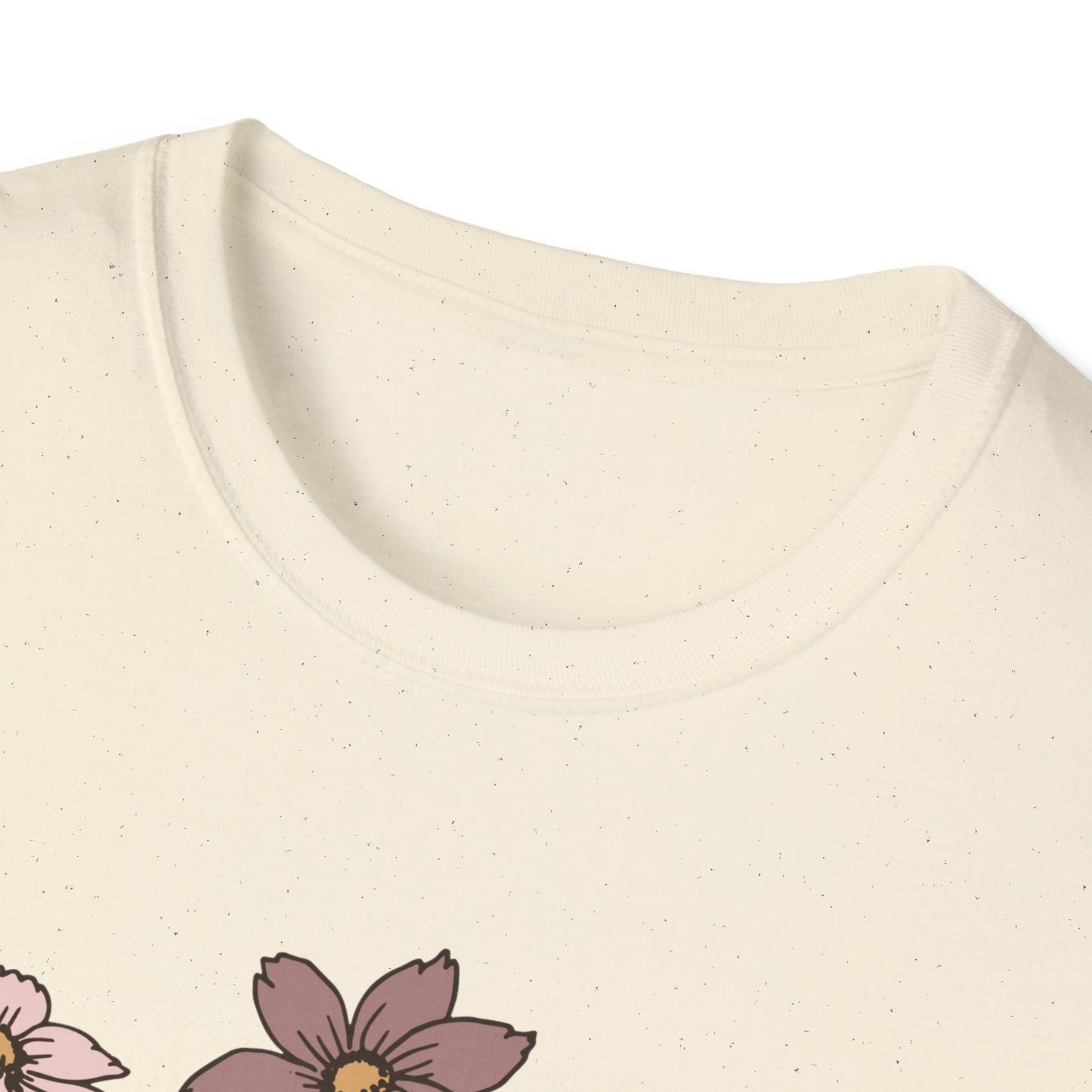 Vintage Cassette Tape with Flowers - Pink - Unisex Softstyle T-Shirt