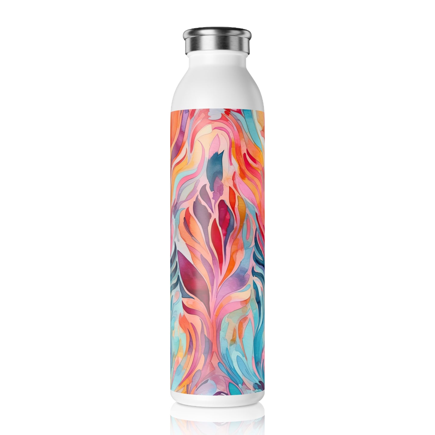Colorful Abstract Design 1.6 - Slim Water Bottle - Stainless Steel - 20oz