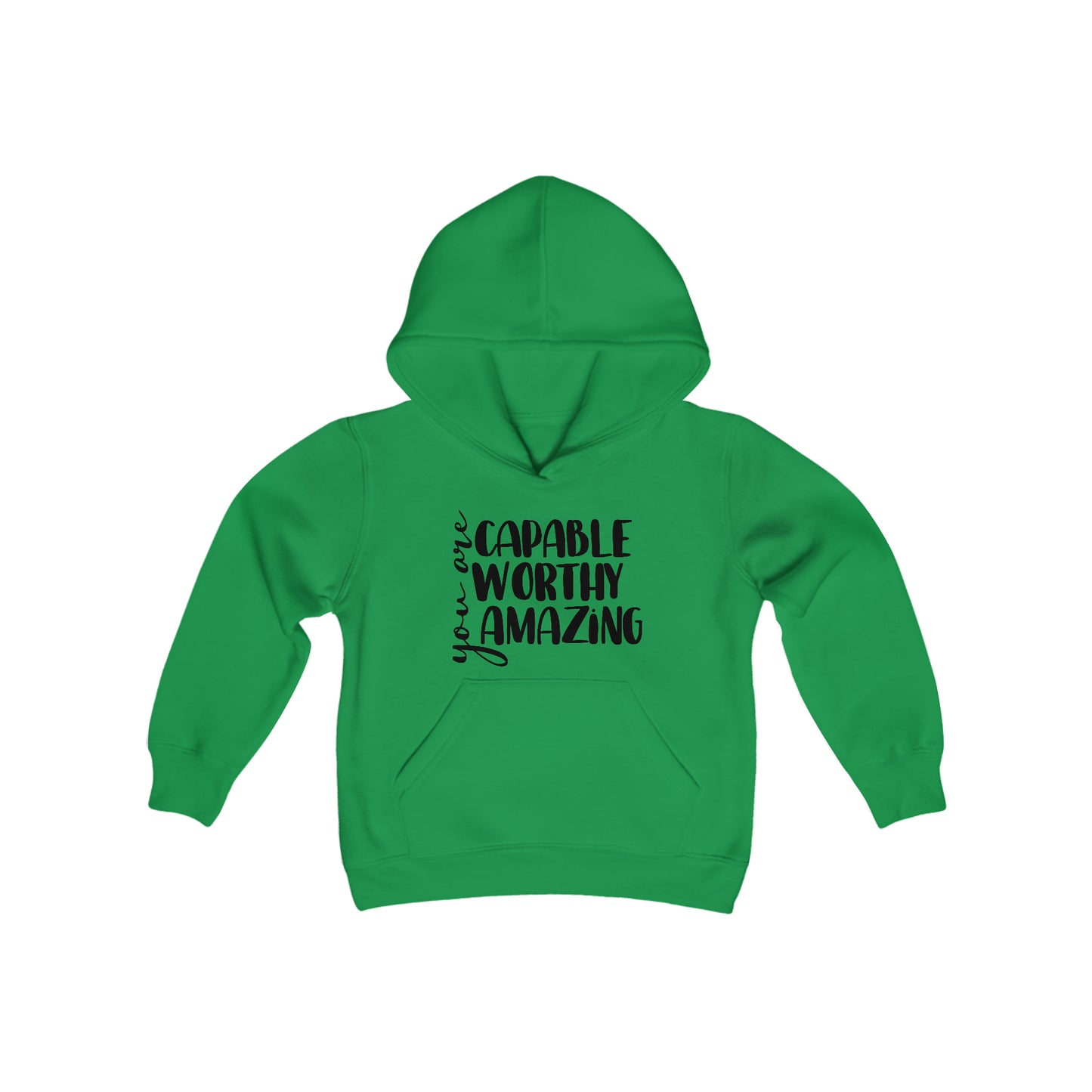 You are Capable, Worthy, Amazing - Youth Heavy Blend Hooded Sweatshirt