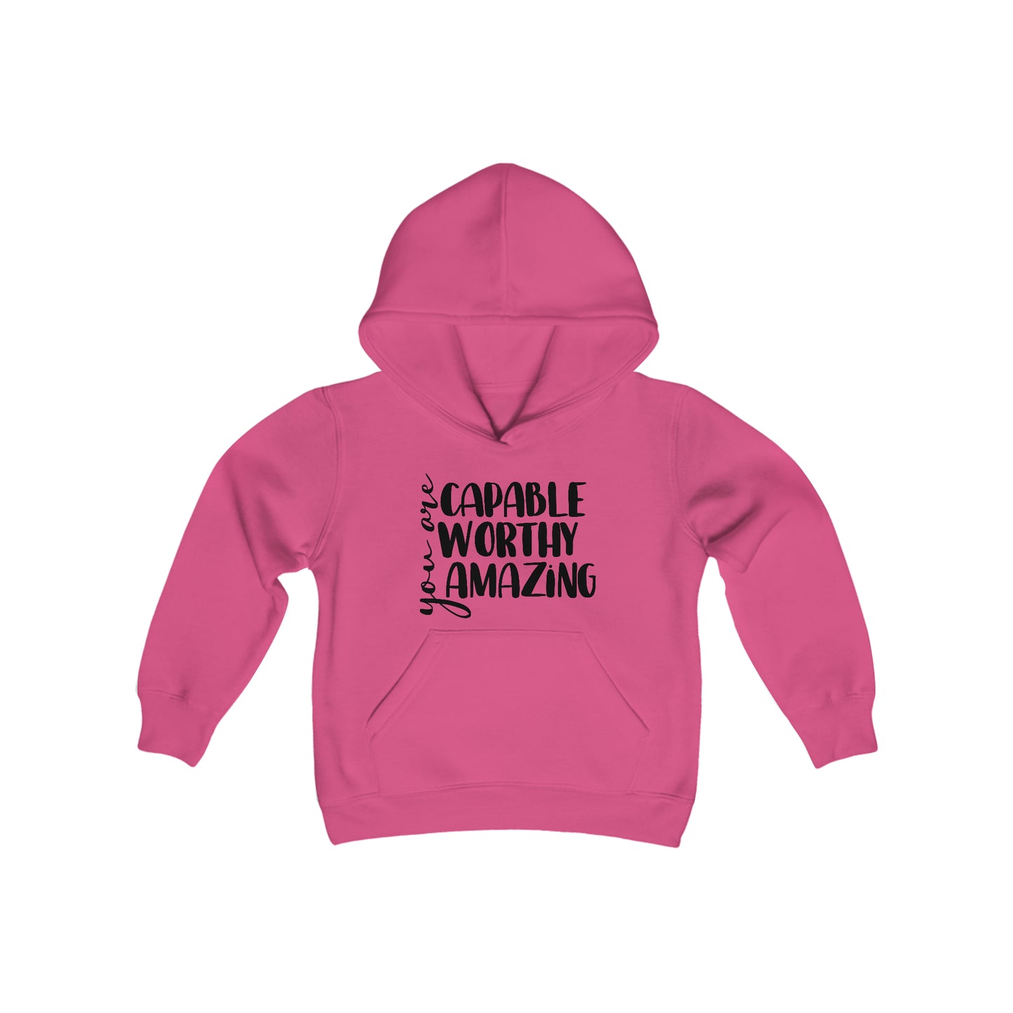 You are Capable, Worthy, Amazing - Youth Heavy Blend Hooded Sweatshirt