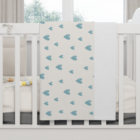 Blue Boho Rainbow Pattern 6 - Soft Fleece Baby Blanket