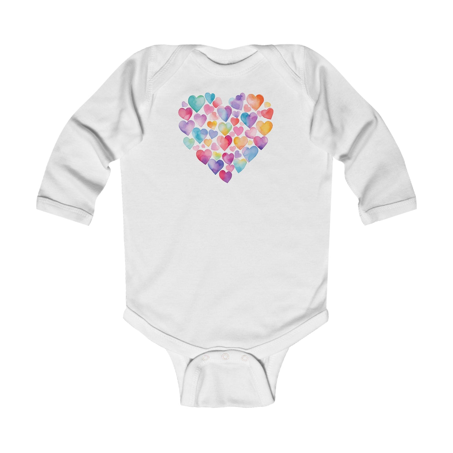 Heart of Hearts - Watercolor 3 - Infant Long Sleeve Bodysuit