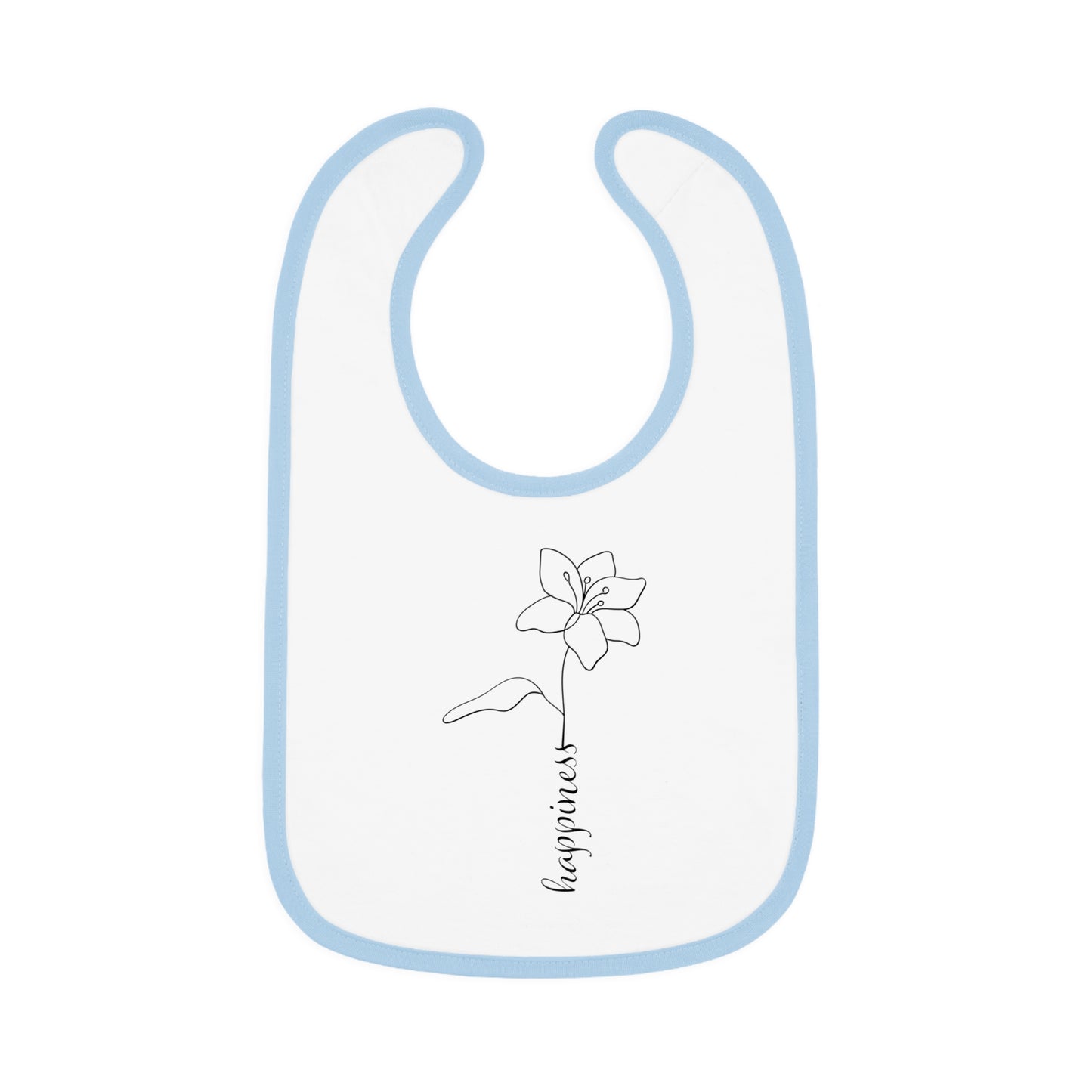 Happiness Flower - Baby Contrast Trim Jersey Bib