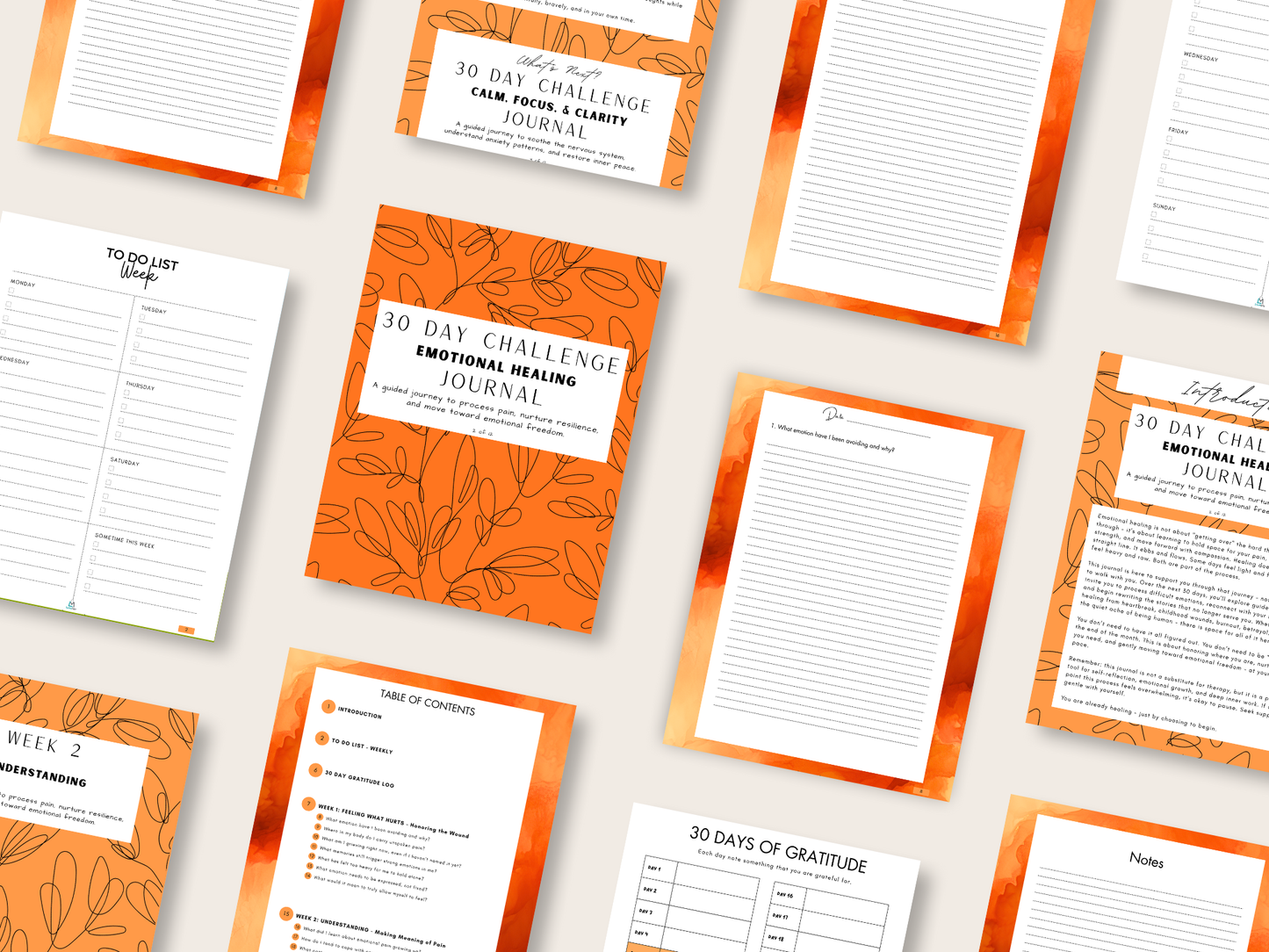 30 Day Challenge - Super Bundle - Complete Hardcover Set - 12 Journals + 12 Digital Downloads