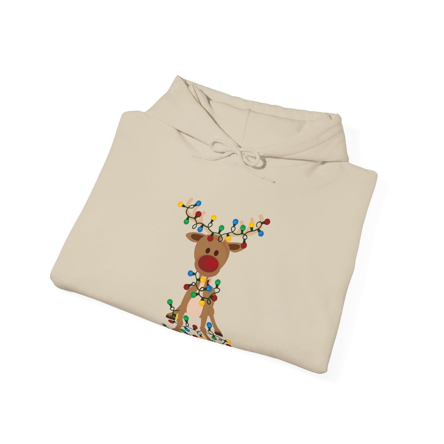 Reindeer Covered in Christmas Lights - Funny Christmas - Unisex Heavy Blend™ Hooded Sweatshirt