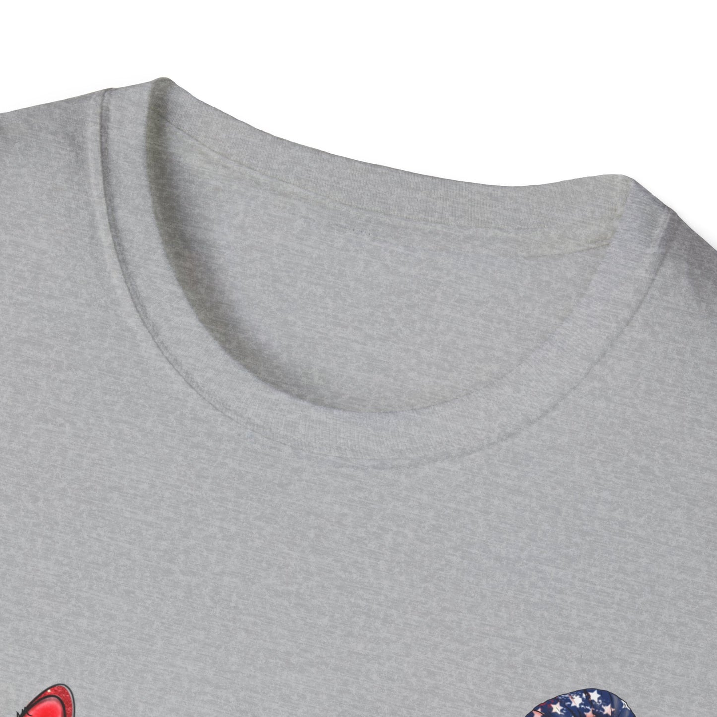 Peace - Love - America - American Flag - Peace Sign - Heart - Gnome - 4th of July - Independence Day - Unisex Softstyle T-Shirt