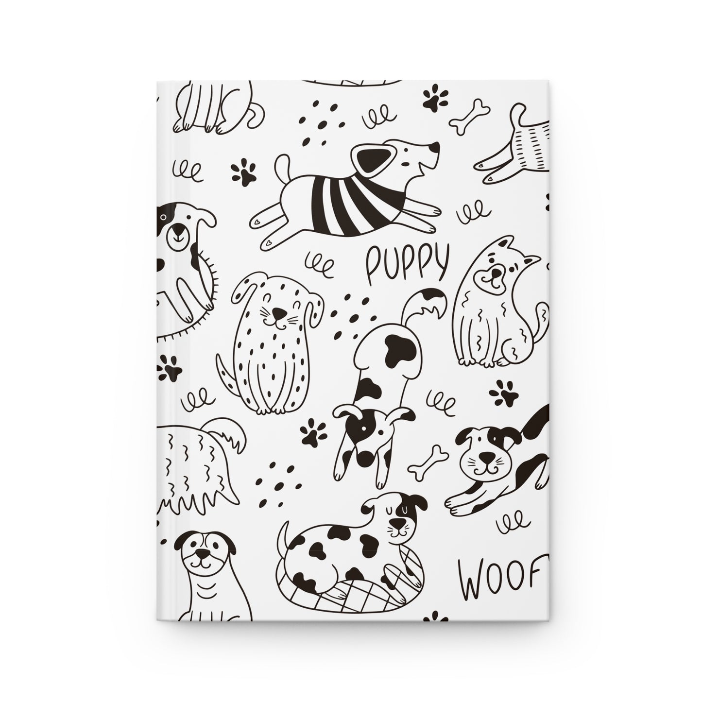 Beautiful Everyday Journaling - Black and White Doodles - Dogs - Hardcover Journal Matte