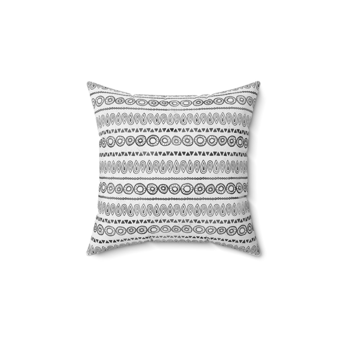 Black and White Pattern 6 - Faux Suede Square Pillow