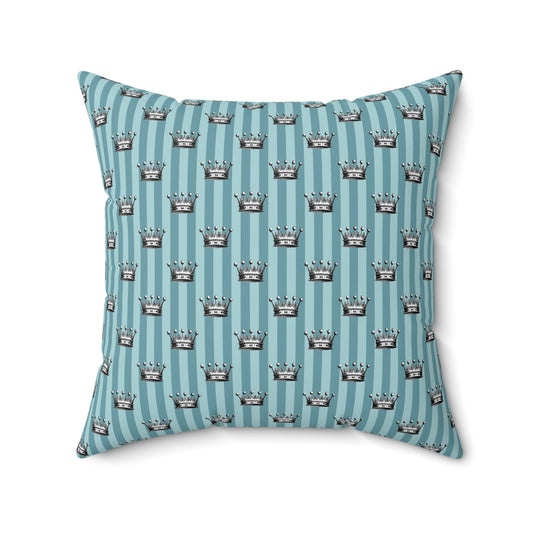 Teal Paris Pattern 22 - Faux Suede Square Pillow