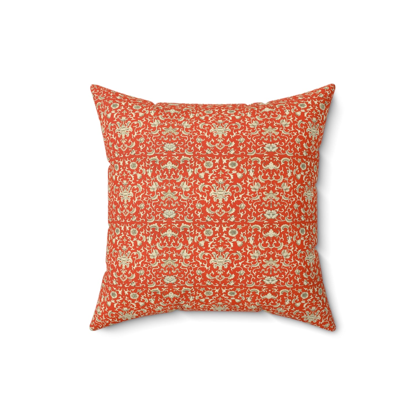 Orange Boho Pattern 15 - Faux Suede Square Pillow