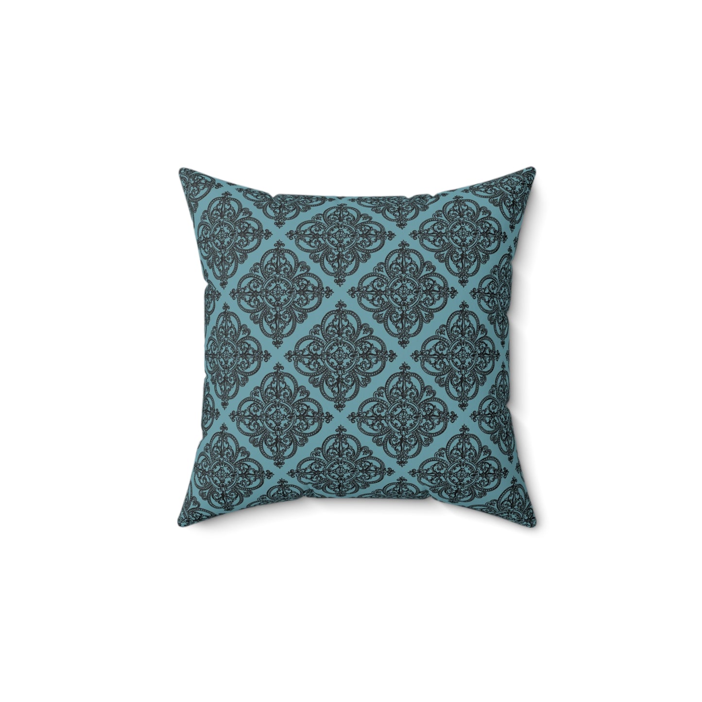 Teal Paris Pattern 4 - Faux Suede Square Pillow