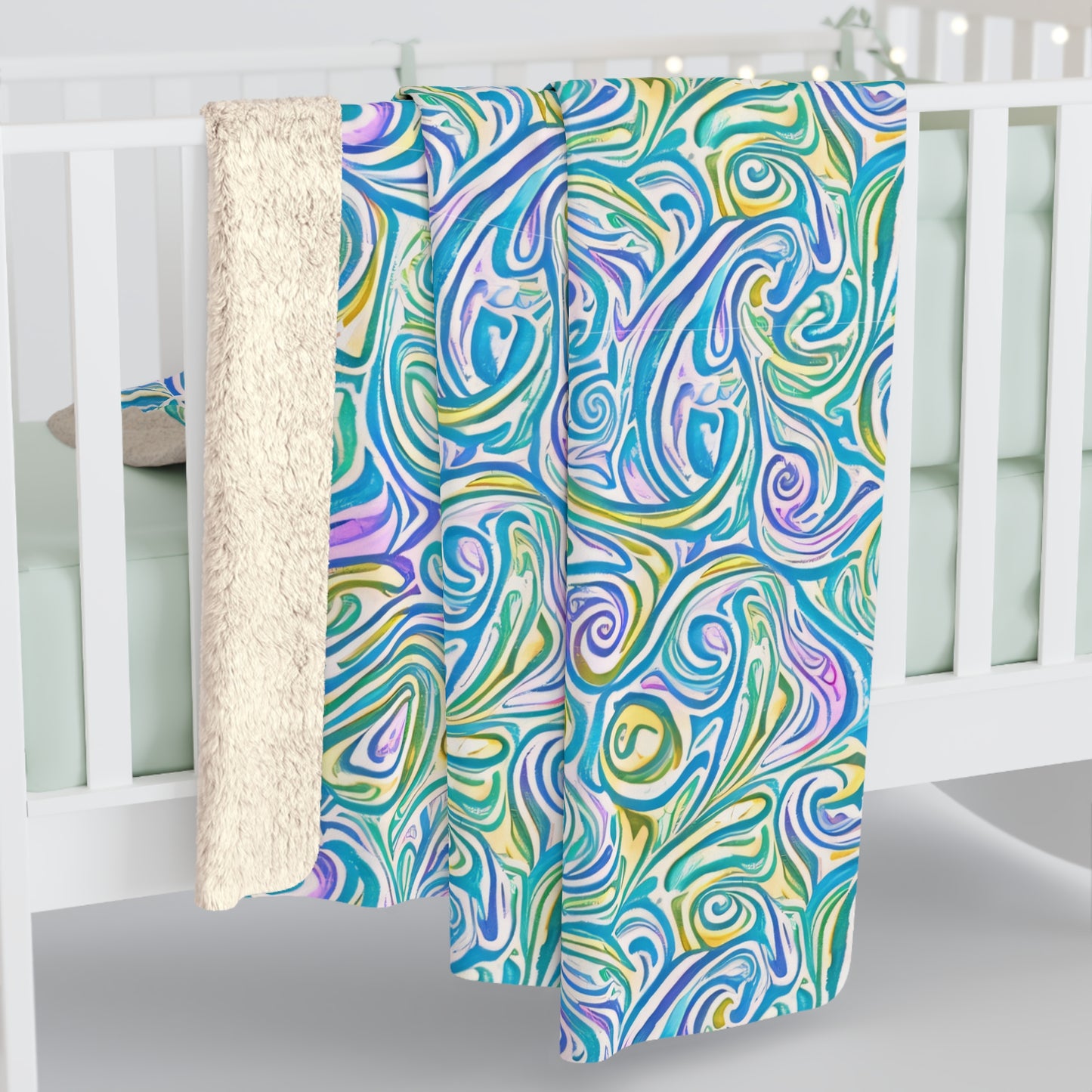 Beautiful, Cozy, Soft - Amazing - Multicolor Watercolor Paisley 11 - Sherpa Fleece Blanket