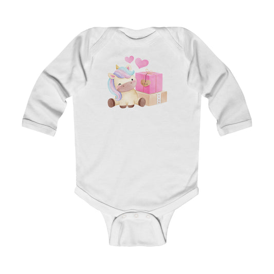 Cutest Unicorn - Hearts - Gifts - Infant Long Sleeve Bodysuit
