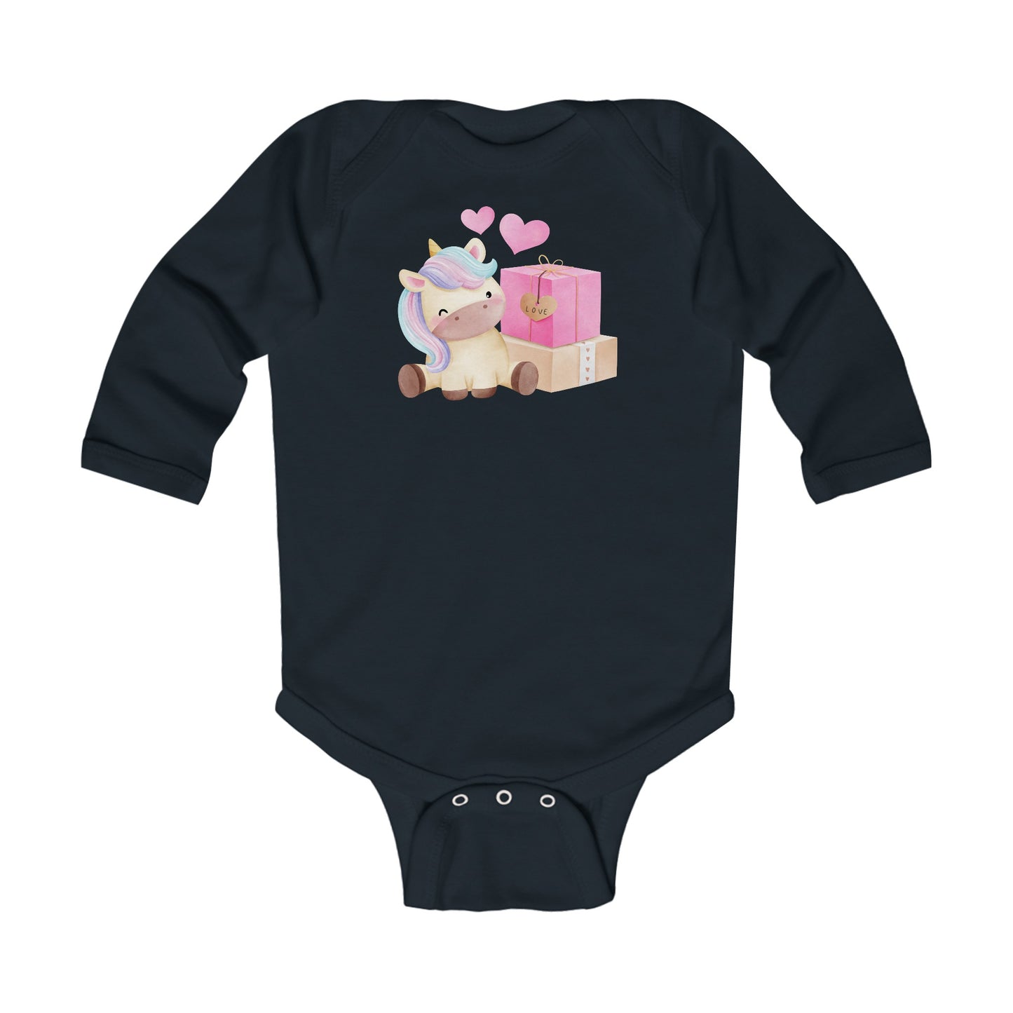 Cutest Unicorn - Hearts - Gifts - Infant Long Sleeve Bodysuit