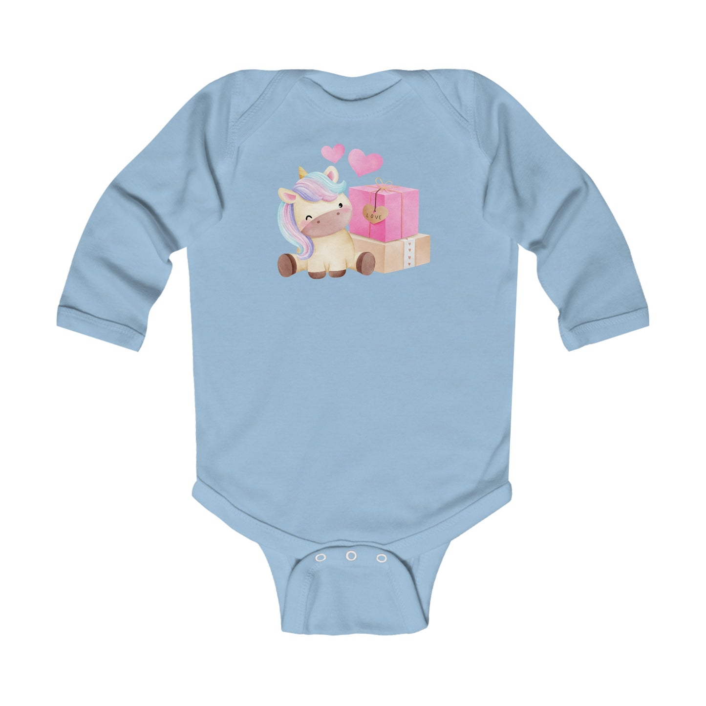 Cutest Unicorn - Hearts - Gifts - Infant Long Sleeve Bodysuit