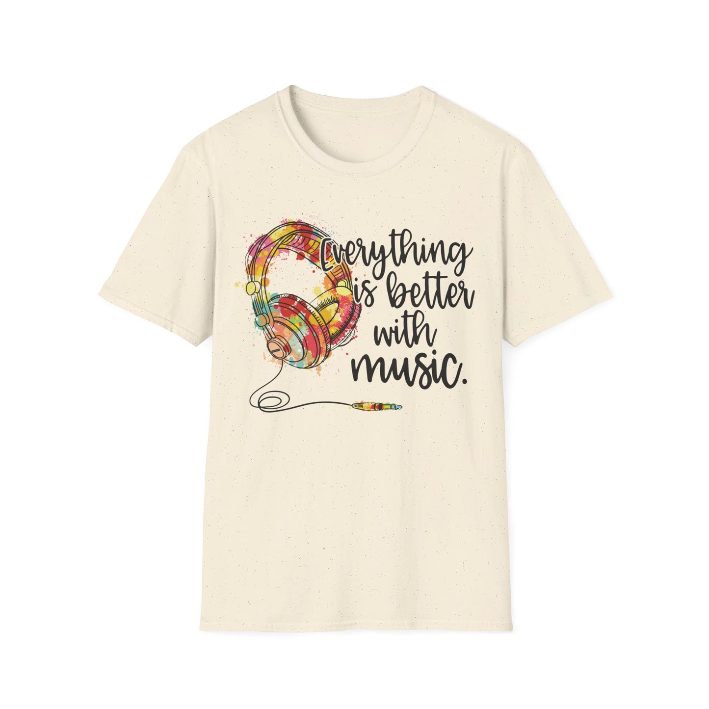 Everything is Better with Music - Headphones - Unisex Softstyle T-Shirt