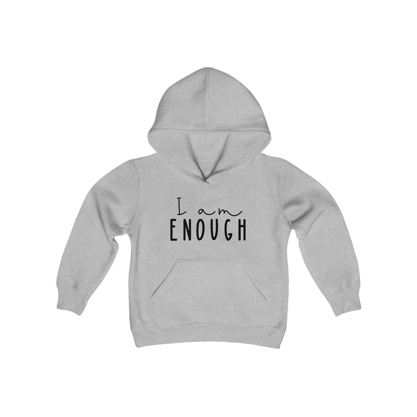 I am ENOUGH - Inspiration - Self Love - Self Acceptance - Youth Heavy Blend Hooded Sweatshirt