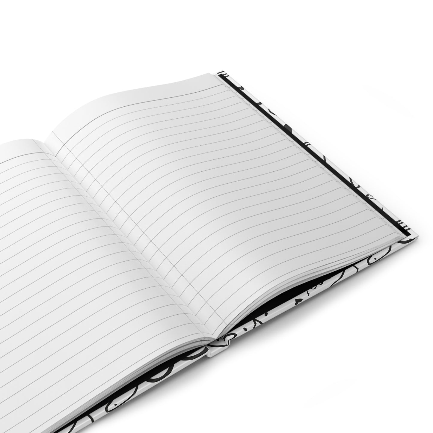 Beautiful Everyday Journaling - Self Love - Black and White Doodles - Hearts - Hardcover Journal Matte