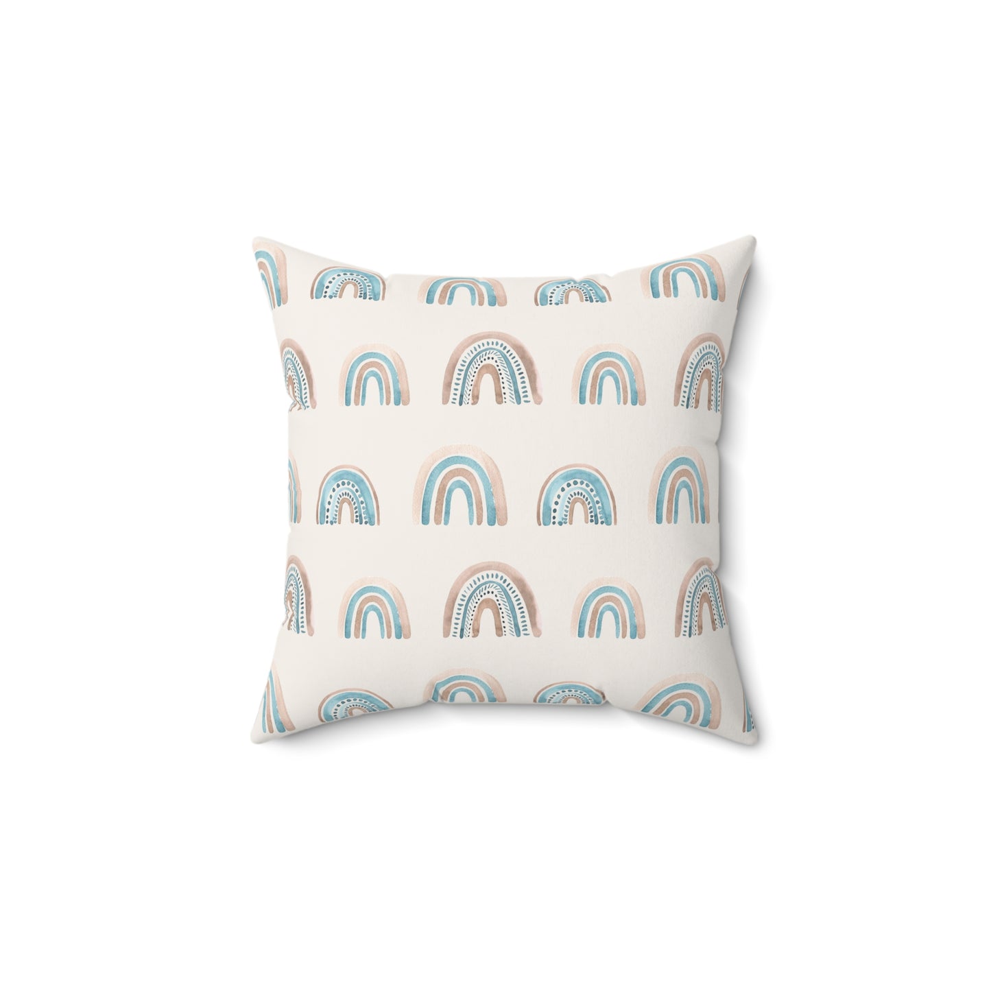 Blue Boho Rainbow Pattern 3 - Faux Suede Square Pillow