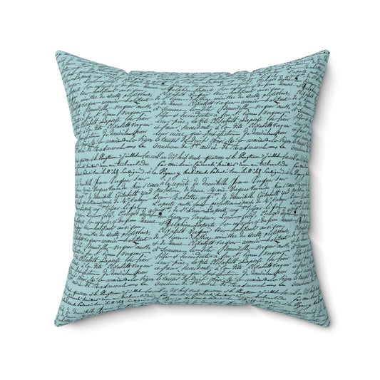 Teal Paris Pattern 0 - Faux Suede Square Pillow