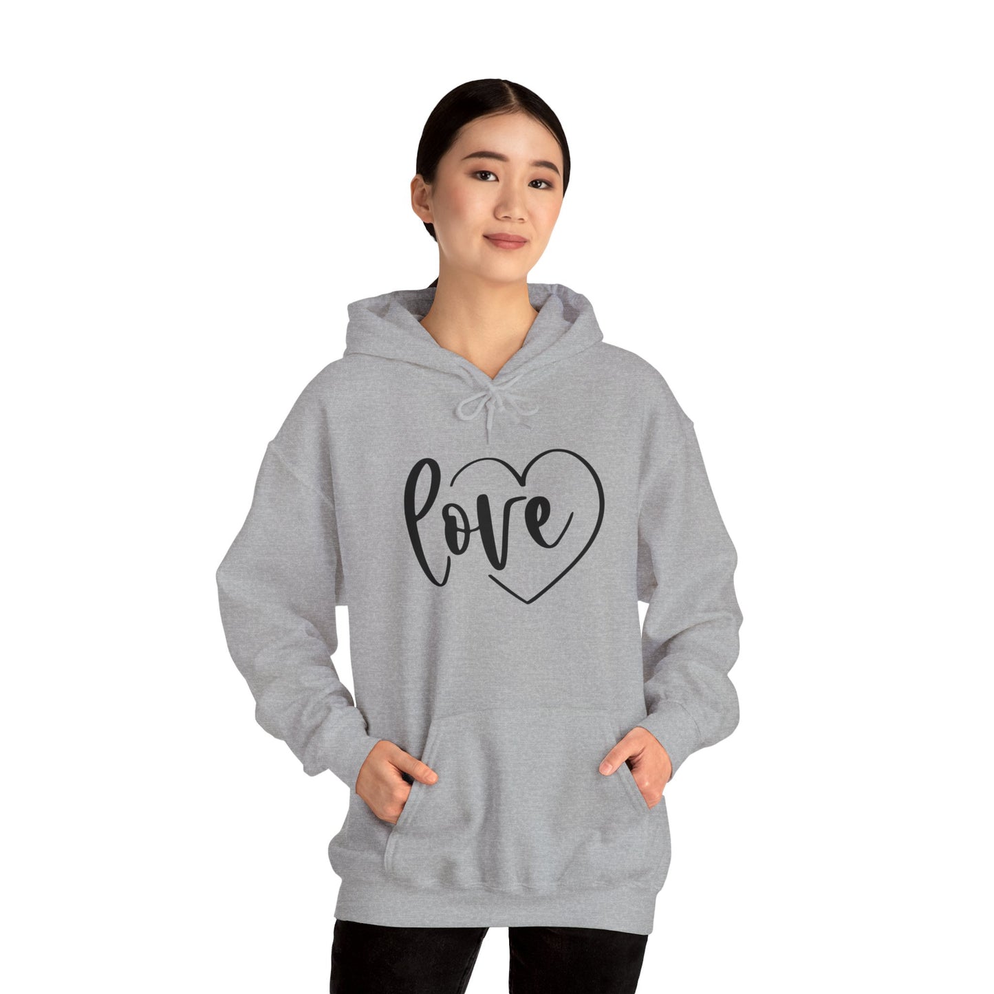 Unisex Heavy Blend Hooded Sweatshirt - Love Heart