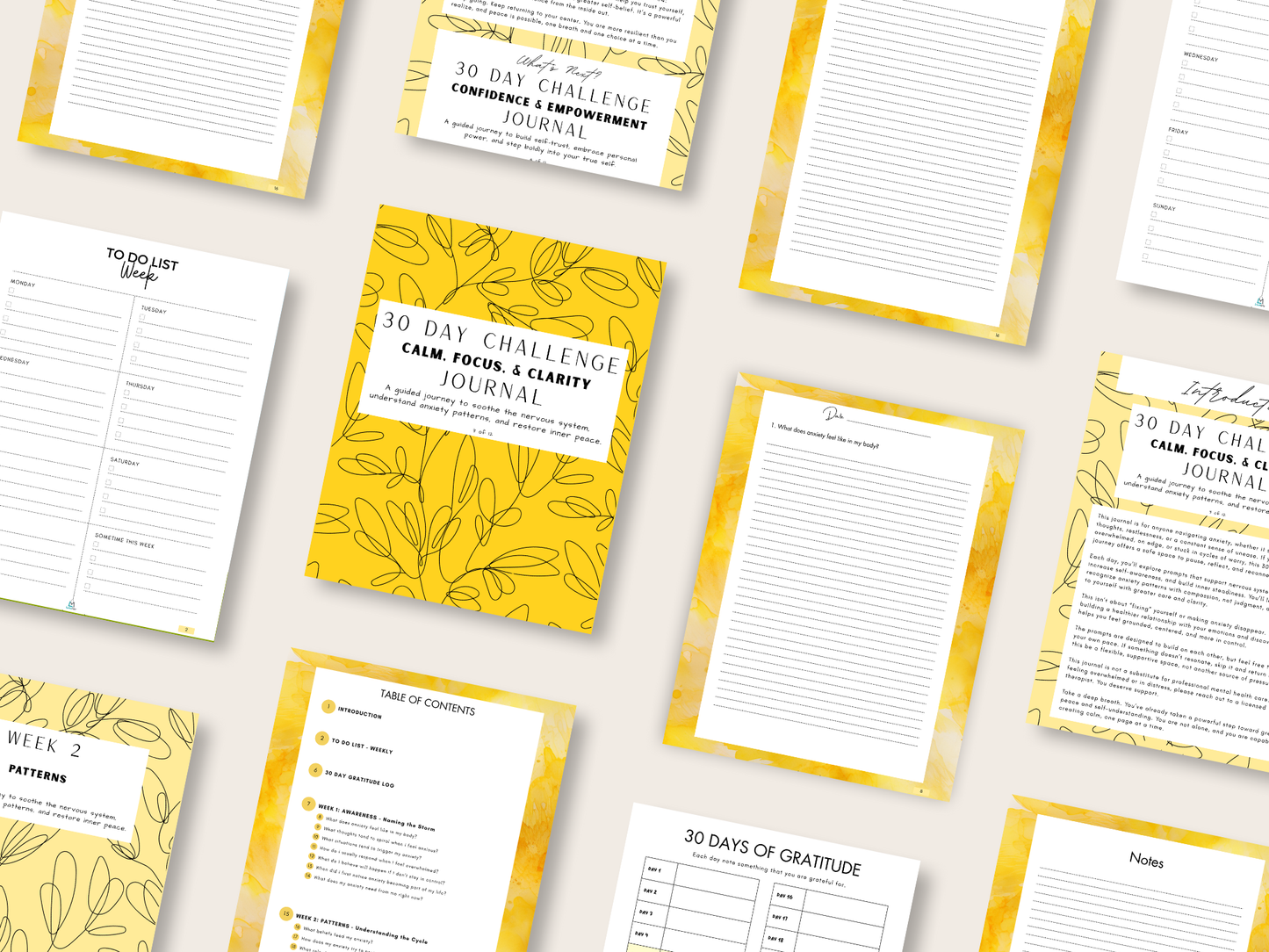 30 Day Challenge - Super Bundle - Complete Hardcover Set - 12 Journals + 12 Digital Downloads